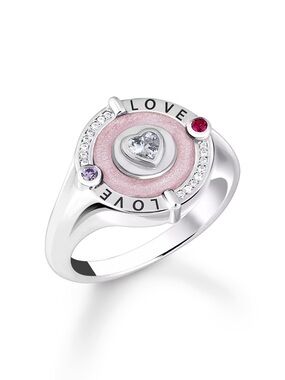 Thomas sabo LOVE Pink Heart Ring - signed  9.25     115